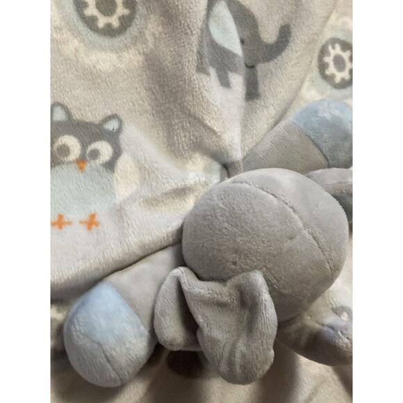 Blankets and Beyond Elephant Owl Grey Blue Plush Baby Lovey Security Blanket - Picture 4 of 9